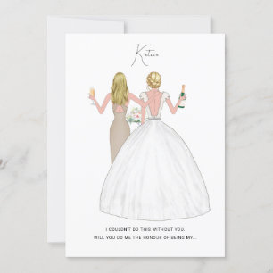 Tarjeta Personalizada ¿Quieres Ser Mi Dama de Hono
