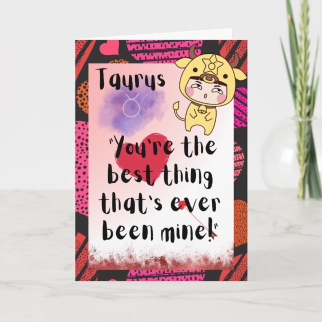 Tarjeta personalizada Taurus Zodiac Valentines (Anverso)