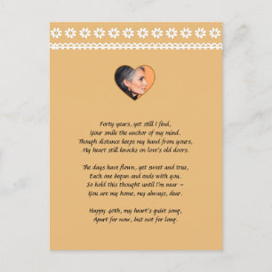 Tarjeta Personalizada Vintage Daisy 40 Aniversario