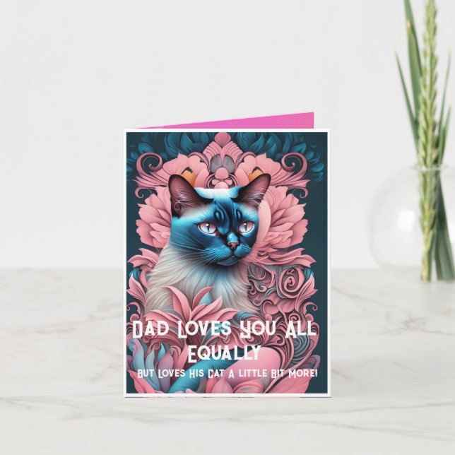 Tarjeta Personalizada y graciosa foto de gato Día del Padr (Anverso)