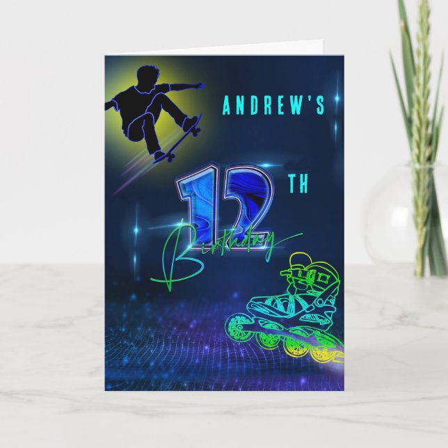 Tarjeta Personalizado 12.º niño de cumpleaños (Anverso)