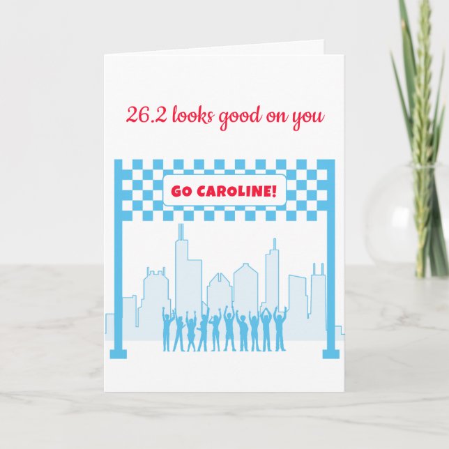 Tarjeta Personalizado 26.2 Maratón de Chicago Carrera Feli (Anverso)
