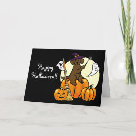 Tarjeta Personalizado 2 de Halloween Chocolate Labrador