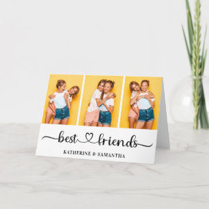 Tarjeta Personalizado 3 mejores amigos de Collage de fotos