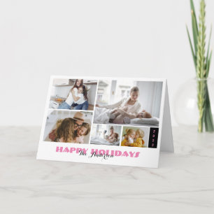 Tarjeta Personalizado 5 Vacaciones en Collage de fotos