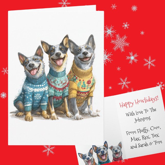 Tarjeta Personalizado ACD Heeler Navidades Feo Sweater Hol (Subido por el creador)