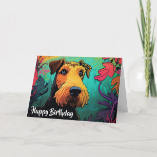 Tarjeta Personalizado Airedale Terrier en un Personalizado