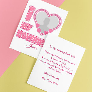 Tarjeta Personalizado Amo a mi Novio – Agregar Foto y Nomb