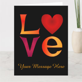 Tarjeta Personalizado AMOR Plaza Leer Ombre rojo y amarill