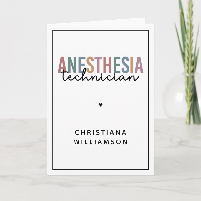 Tarjeta Personalizado Anestesia Técnico Retro Anestesia Te (Anverso)