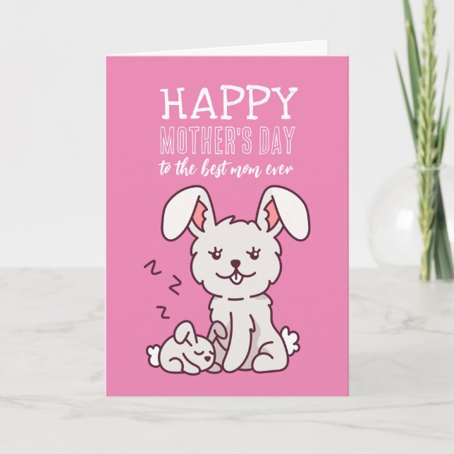 Tarjeta Personalizado animal de conejito lindo feliz día d (Anverso)