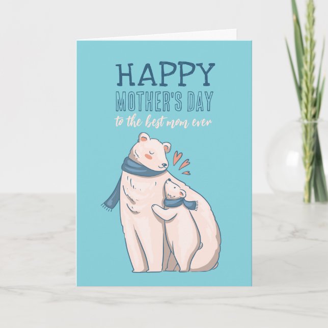 Tarjeta Personalizado animal de oso polar lindo feliz día  (Anverso)