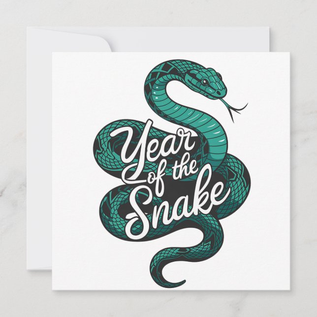 Tarjeta Personalizado Año Nuevo chino de la serpiente Verd (Anverso)