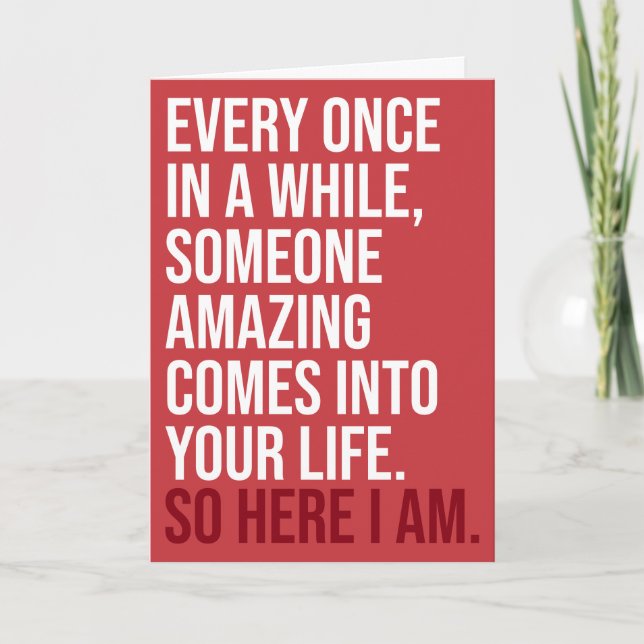 Tarjeta PERSONALIZADO Aquí estoy yo Humor Romántico Sarcás (Anverso)