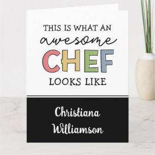 Tarjeta Personalizado Awesome Chef Gifts   Mejor Chef Cada