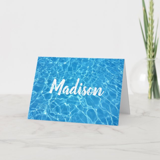 Tarjeta Personalizado azul del agua de la piscina de Guay (Anverso)