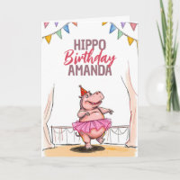 Personalizado Baile rosa Hippo Cumpleaños
