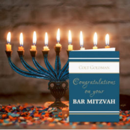 Tarjeta Personalizado Bar Mitzvah Congrats Card
