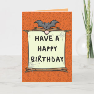 Tarjeta Personalizado Bat Halloween Birday Card
