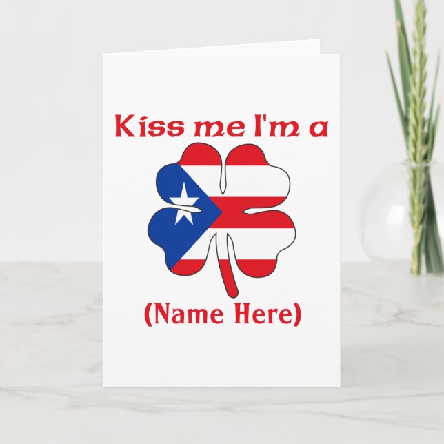 Tarjeta Personalizado béseme que soy coche puertorriqueño (Anverso)