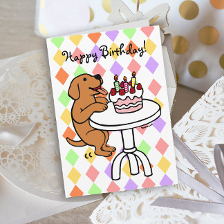Tarjeta Personalizado Birday Cake Fox Red Labrador