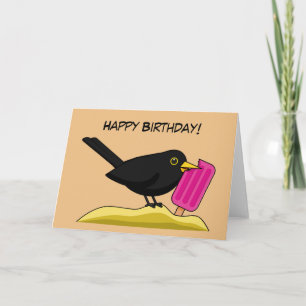 Tarjeta Personalizado Blackbird Comer Helado   Añadir el t
