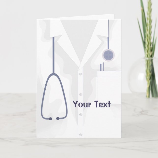 Tarjeta Personalizado blanco de la Chaqueta de Abrigo Médi (Anverso)