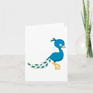 Tarjeta Personalizado Blue Peacock Bird