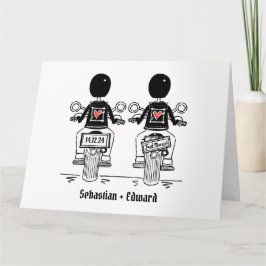 Tarjeta Personalizado Boda de motocicleta de dos Grooms Bi