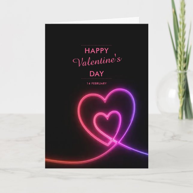 Tarjeta Personalizado Branded Happy Valentine Day. 14 de f (Anverso)