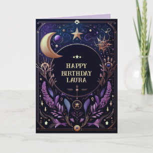 Tarjeta Personalizado Celestial Birthday Card Sun and Moon