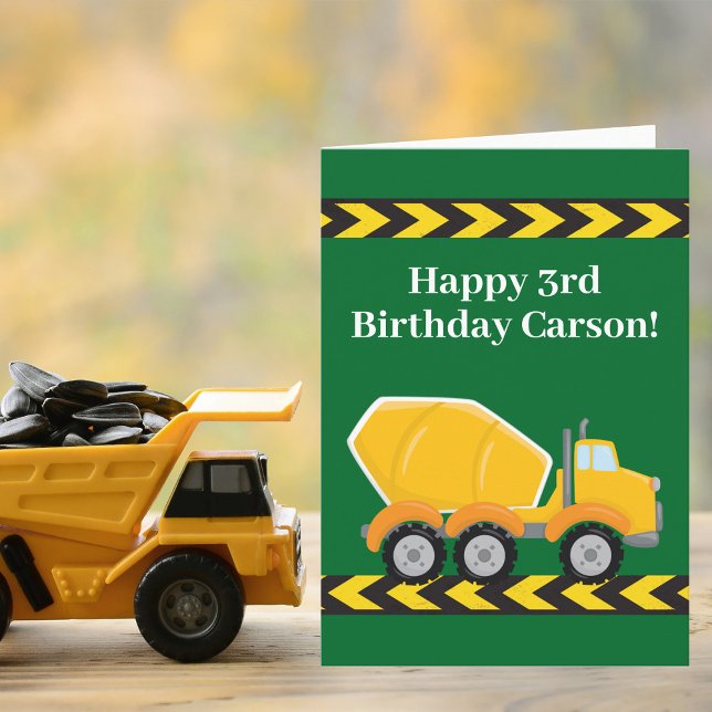 Tarjeta Personalizado Cement Mixer Truck Green Boys Cumple (Subido por el creador)