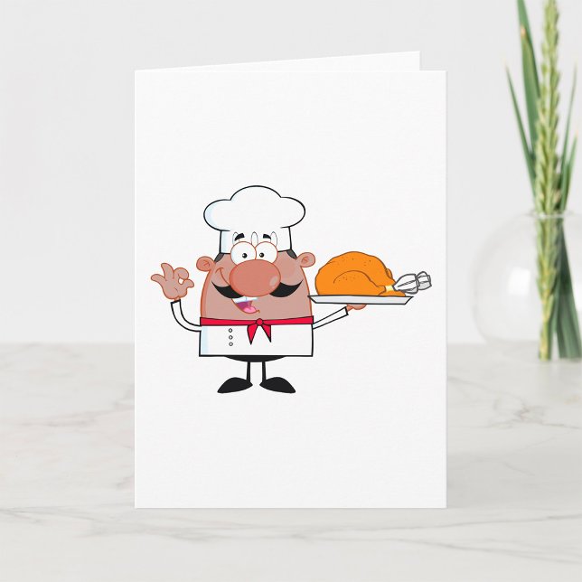 Tarjeta Personalizado Chef Holding Roast Turkey (Subido por el creador)