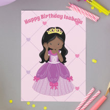 Personalizado Chica de princesa afroamericana