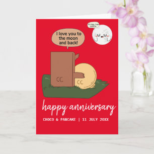 Tarjeta Personalizado Choco y Panqueque Feliz Aniversario