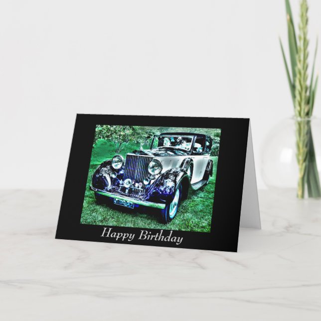 Tarjeta Personalizado Classic Birthday Roll Royce (Anverso)