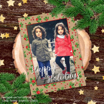 Personalizado Classic Holiday Green Holly Red Berr