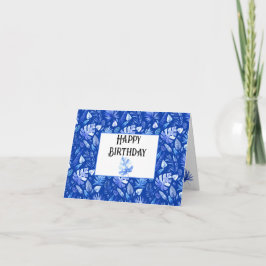 Tarjeta Personalizado Cobalt Blue Tropical deja feliz cump