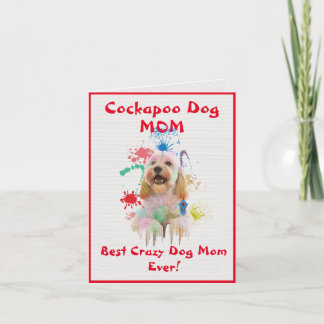 Tarjeta Personalizado Cockapoo Mamá Perro Mejor Perro Loco
