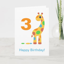 Tarjeta Personalizado colorida Giraffe Feliz cumpleaños Pe