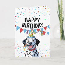 Personalizado colorido Confetti Dalmatian Cumpleañ