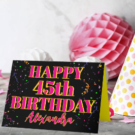 Tarjeta Personalizado colorido Confetti Edad y nombre Cump