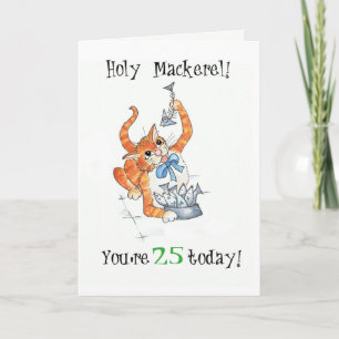 Tarjeta Personalizado Comic Ginger Cat Holy Mackerel, Cump