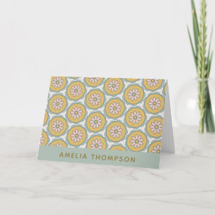 Tarjeta Personalizado con Patrón de Flor de Mandala Retro 