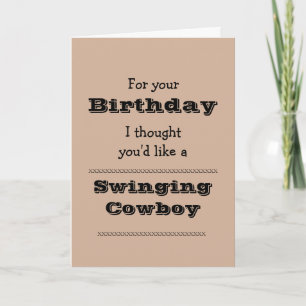 Tarjeta Personalizado Cowboy Cowboy Cowday Swinging