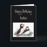 Tarjeta Personalizado Cumpleaños Brother Puffin Bird Natur<br><div class="desc">Cumpleaños personalizado,  Hermano Puffin Naturaleza de las Aves</div>