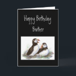 Tarjeta Personalizado Cumpleaños Brother Puffin Bird Natur<br><div class="desc">Cumpleaños personalizado,  Hermano Puffin Naturaleza de las Aves</div>