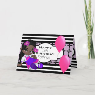 Tarjeta Personalizado Cumpleaños con Chica Cute Lil