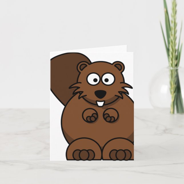 Tarjeta Personalizado cutáneo castor divertido animal de W (Anverso)