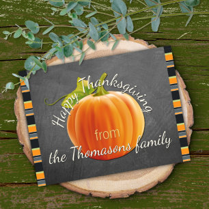 Tarjeta Personalizado Cute Calabaza Naranja Rayas verdes p